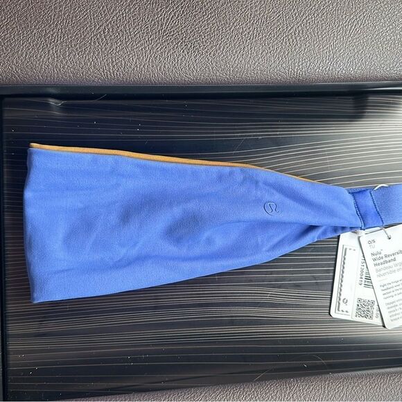 Lululemon Nulu Wide‎ Reversible Headband Wild Indigo Gold Spice NWT - Picture 2 of 4